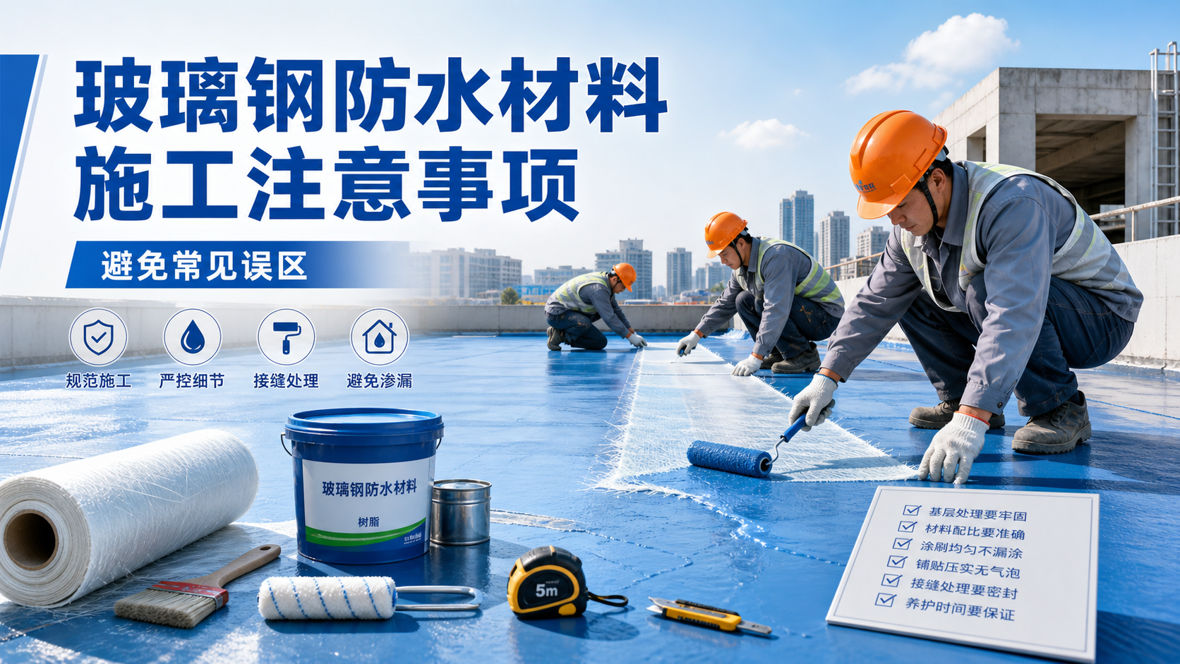 玻璃钢防水材料施工注意事项，避免常见误区 黔东南 版